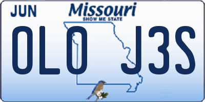 MO license plate OL0J3S