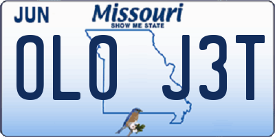 MO license plate OL0J3T