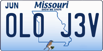 MO license plate OL0J3V