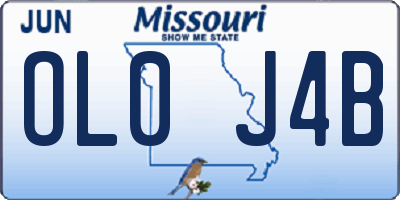 MO license plate OL0J4B