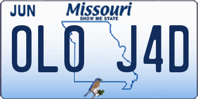 MO license plate OL0J4D