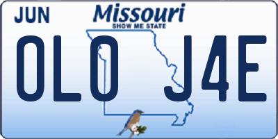 MO license plate OL0J4E