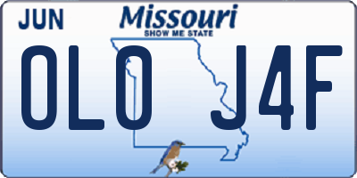 MO license plate OL0J4F