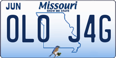MO license plate OL0J4G