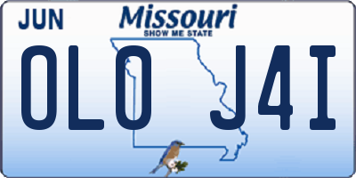 MO license plate OL0J4I