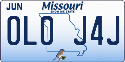 MO license plate OL0J4J