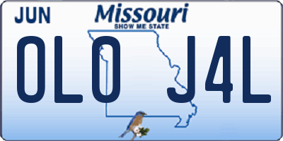 MO license plate OL0J4L
