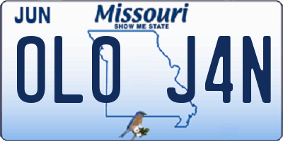 MO license plate OL0J4N