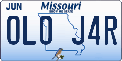 MO license plate OL0J4R