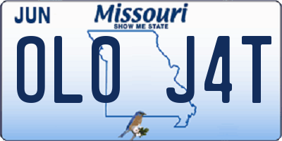MO license plate OL0J4T