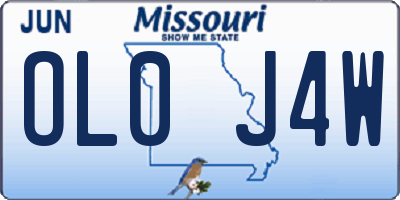 MO license plate OL0J4W