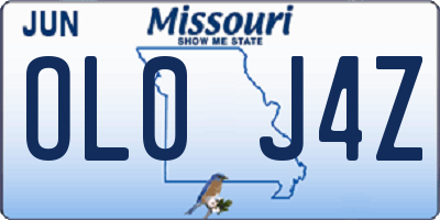 MO license plate OL0J4Z