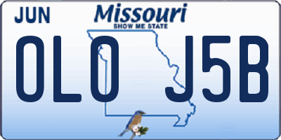 MO license plate OL0J5B