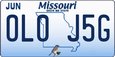 MO license plate OL0J5G