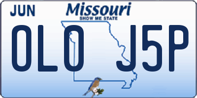 MO license plate OL0J5P