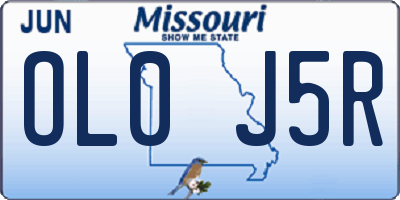 MO license plate OL0J5R