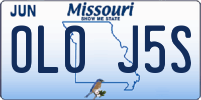 MO license plate OL0J5S