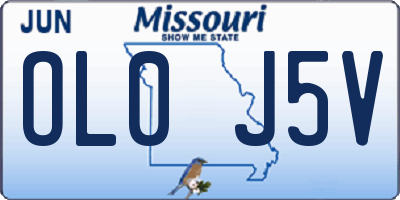 MO license plate OL0J5V
