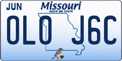 MO license plate OL0J6C