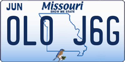MO license plate OL0J6G