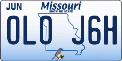 MO license plate OL0J6H