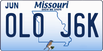 MO license plate OL0J6K