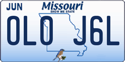 MO license plate OL0J6L