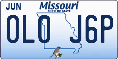 MO license plate OL0J6P