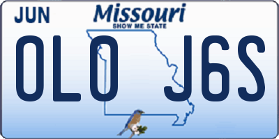 MO license plate OL0J6S