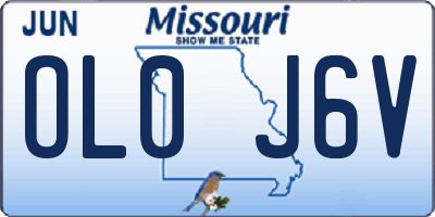 MO license plate OL0J6V