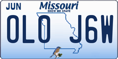 MO license plate OL0J6W