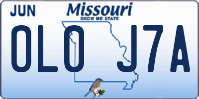 MO license plate OL0J7A