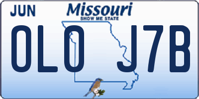 MO license plate OL0J7B