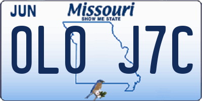 MO license plate OL0J7C