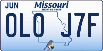 MO license plate OL0J7F