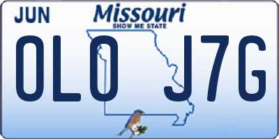 MO license plate OL0J7G