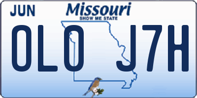 MO license plate OL0J7H