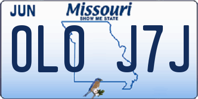 MO license plate OL0J7J