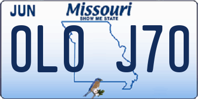 MO license plate OL0J7O