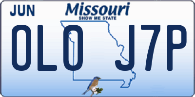 MO license plate OL0J7P