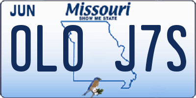 MO license plate OL0J7S