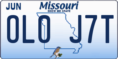 MO license plate OL0J7T