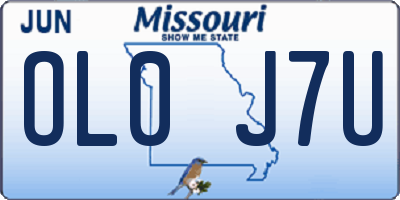MO license plate OL0J7U