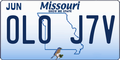 MO license plate OL0J7V