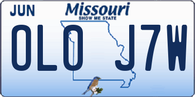 MO license plate OL0J7W