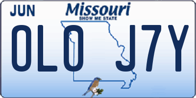 MO license plate OL0J7Y