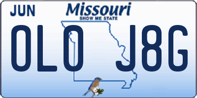 MO license plate OL0J8G