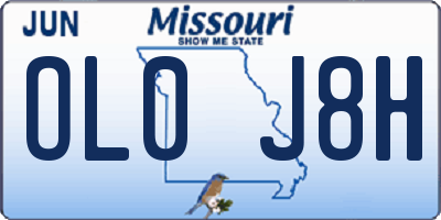 MO license plate OL0J8H