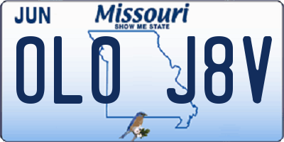 MO license plate OL0J8V