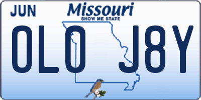 MO license plate OL0J8Y